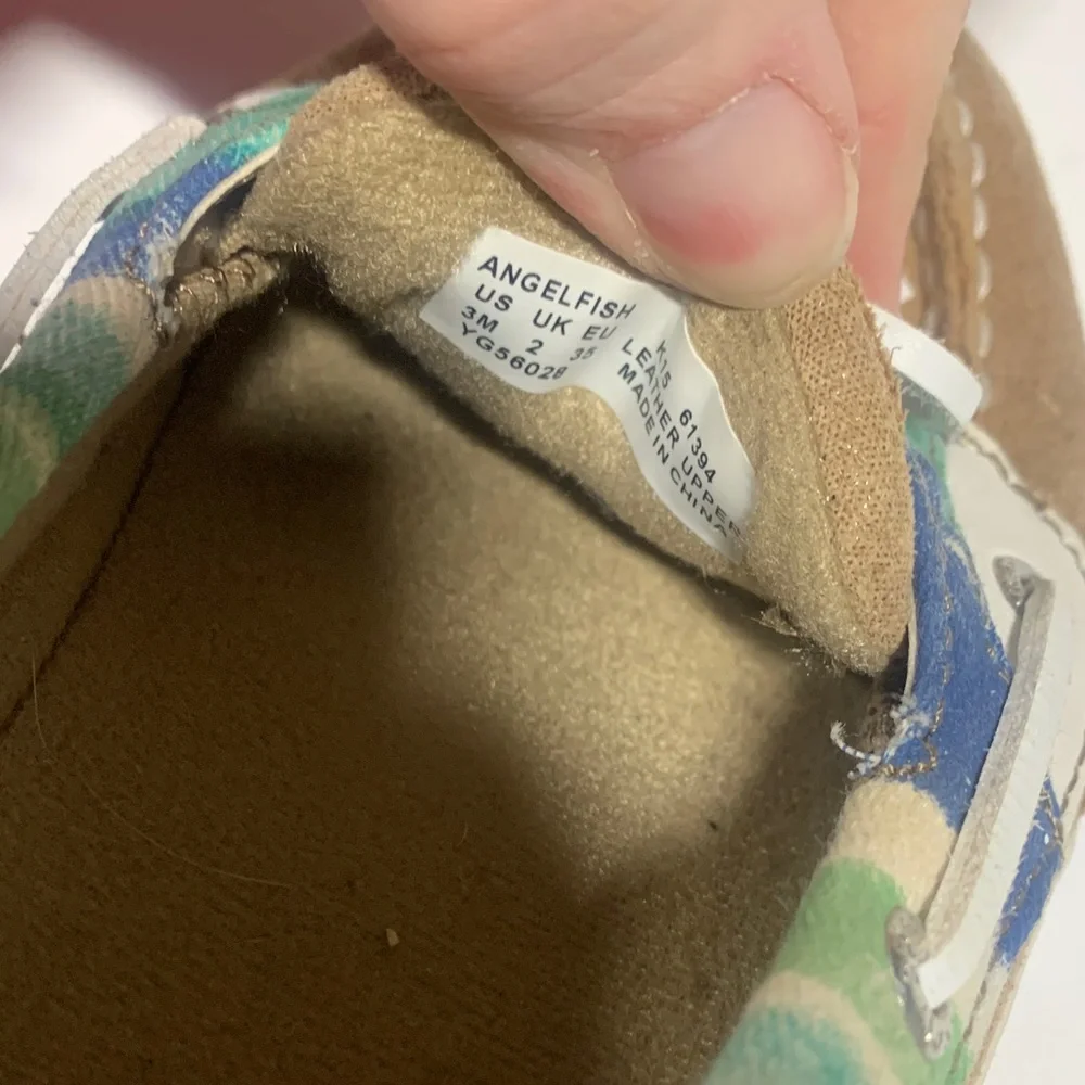 Tan and White Kids 3 Shoes Sperry‎ Angelfish Boat Shoes in Tan multi color 3314
